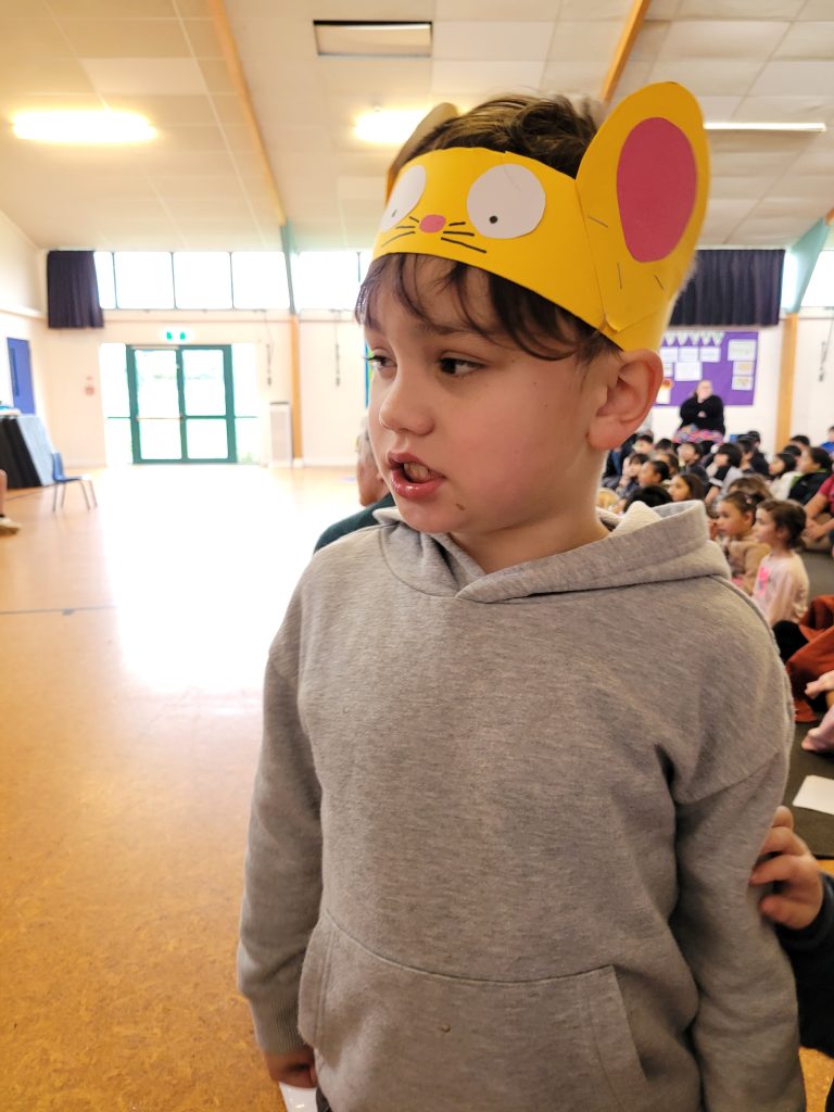 Nasir as the Mouse at The Gruffalo Performance