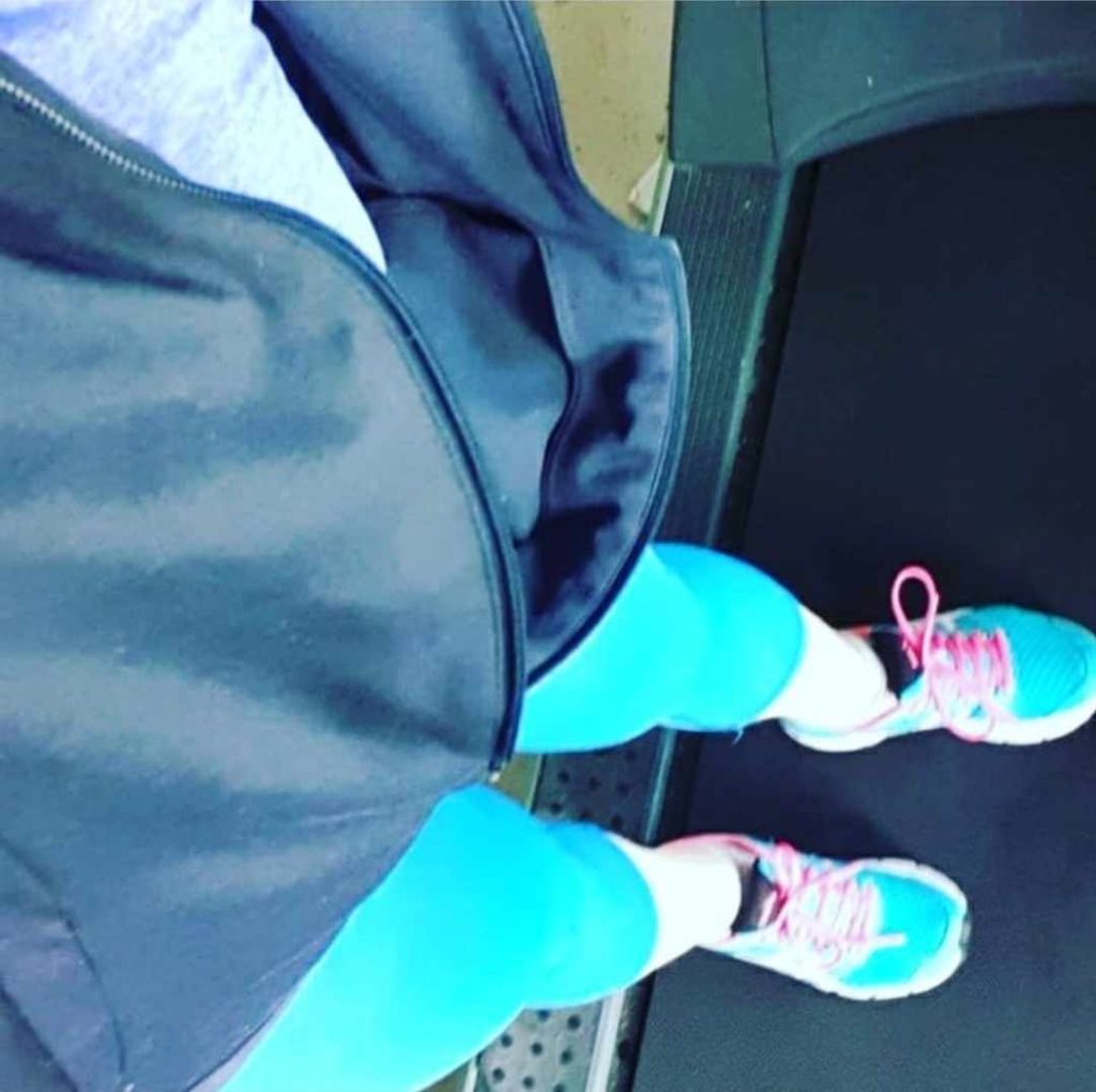 Exercise for mums can look like using a treadmill